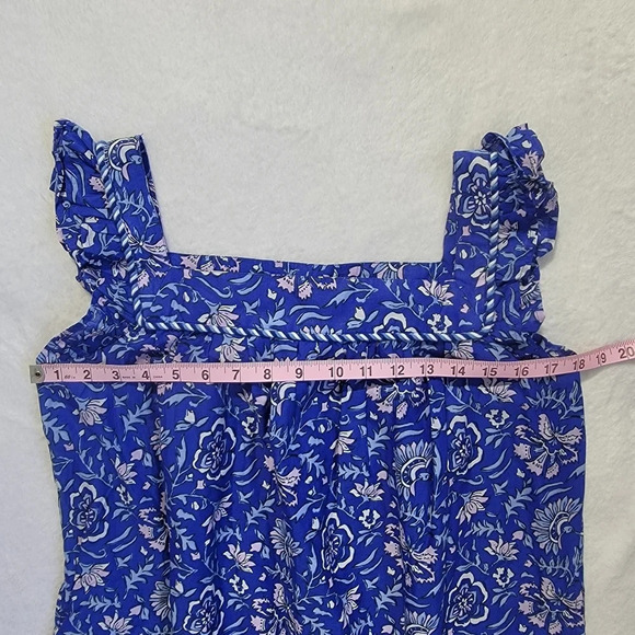 NWT Vineyard Vines Girls Flutter Sleeve Dress Blue With Pink Lt Blue Floral XL - Picture 11 of 13